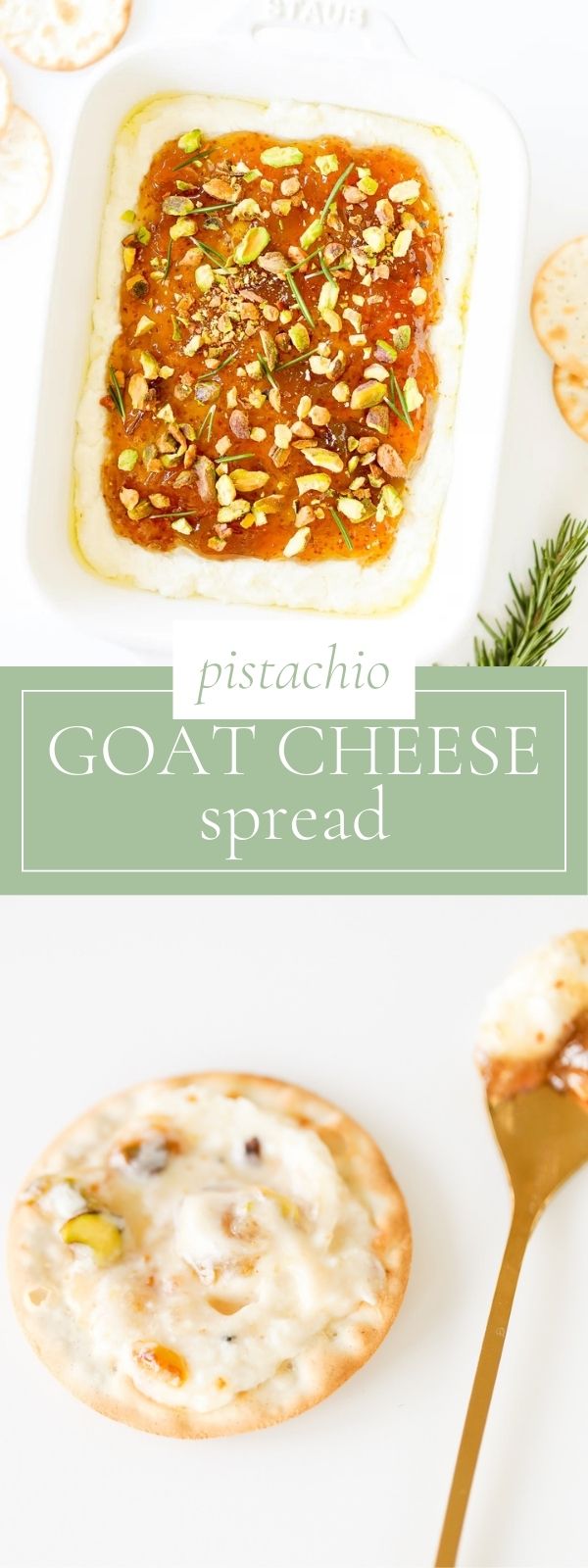 Chèvre goat cheese spread with pistachios and crackers.