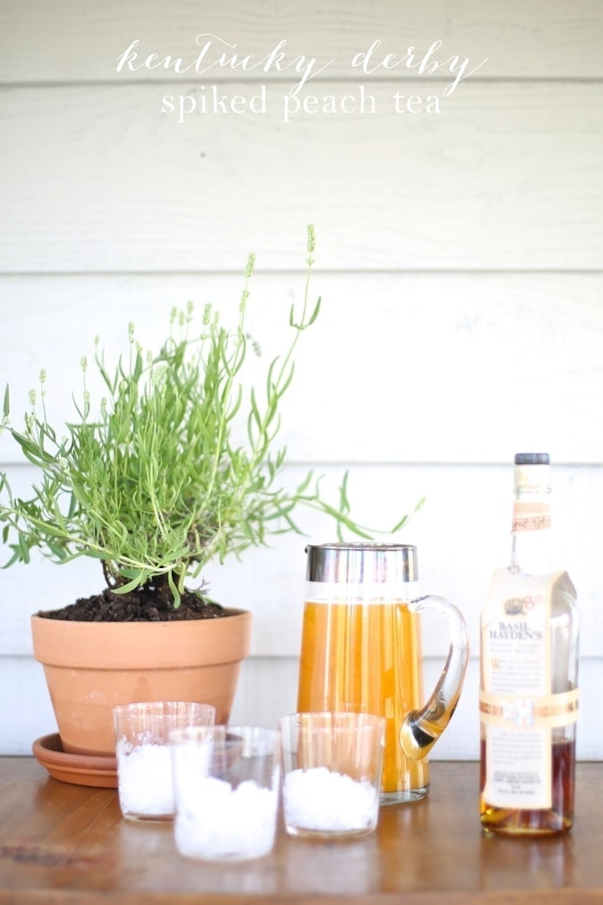 A fun and refreshing Kentucky Derby drink - spiked peach sweet tea! Offer with and without whiskey to accommodate all of your guests with this sweet sip!